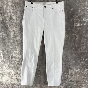 J Crew Size 29/28 Stretch Minimlaist Denim Jeans‎ Pants White Button Zip